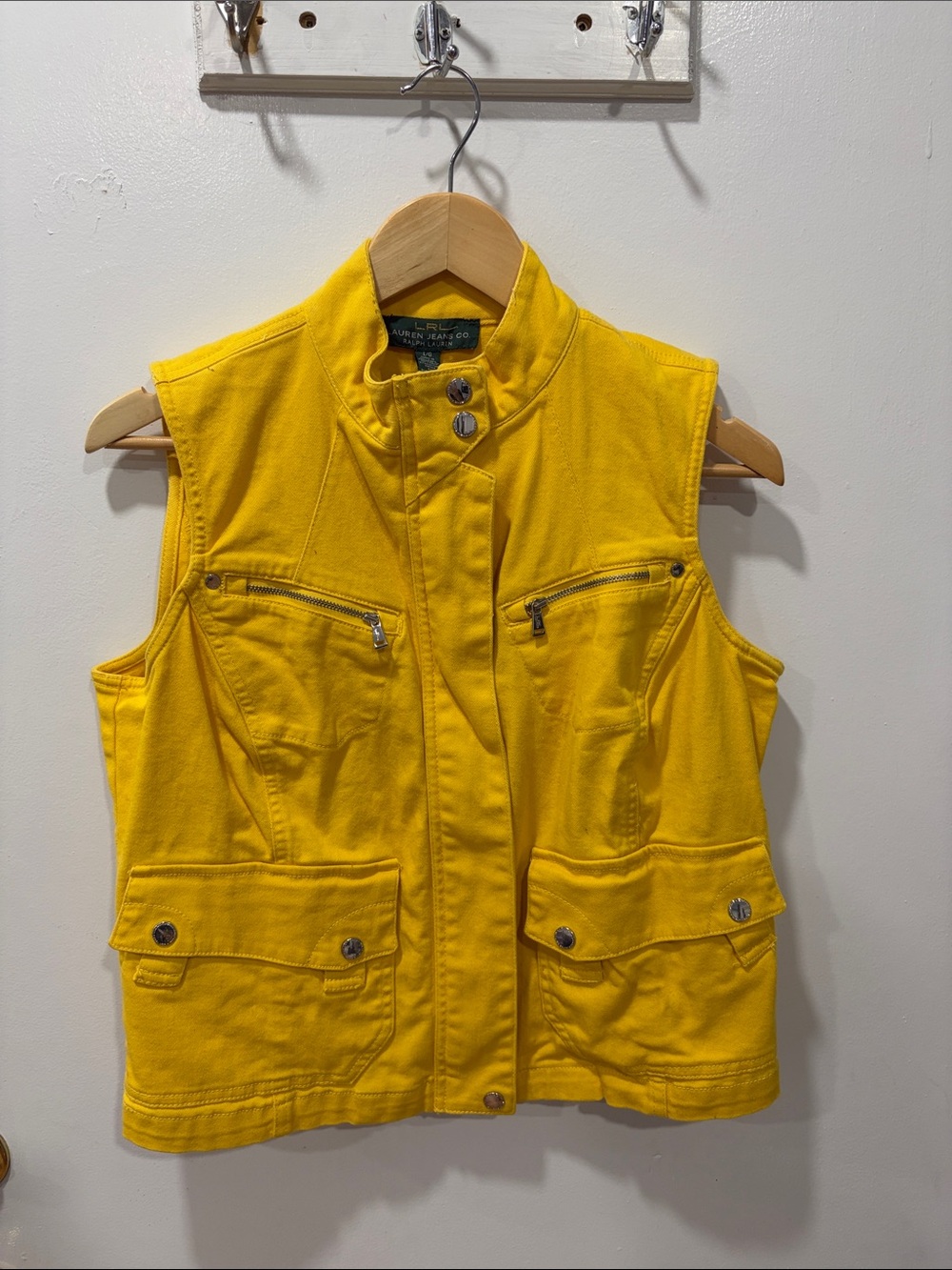 Lauren Ralph Lauren  Bright Yellow Cotton Utility Vest